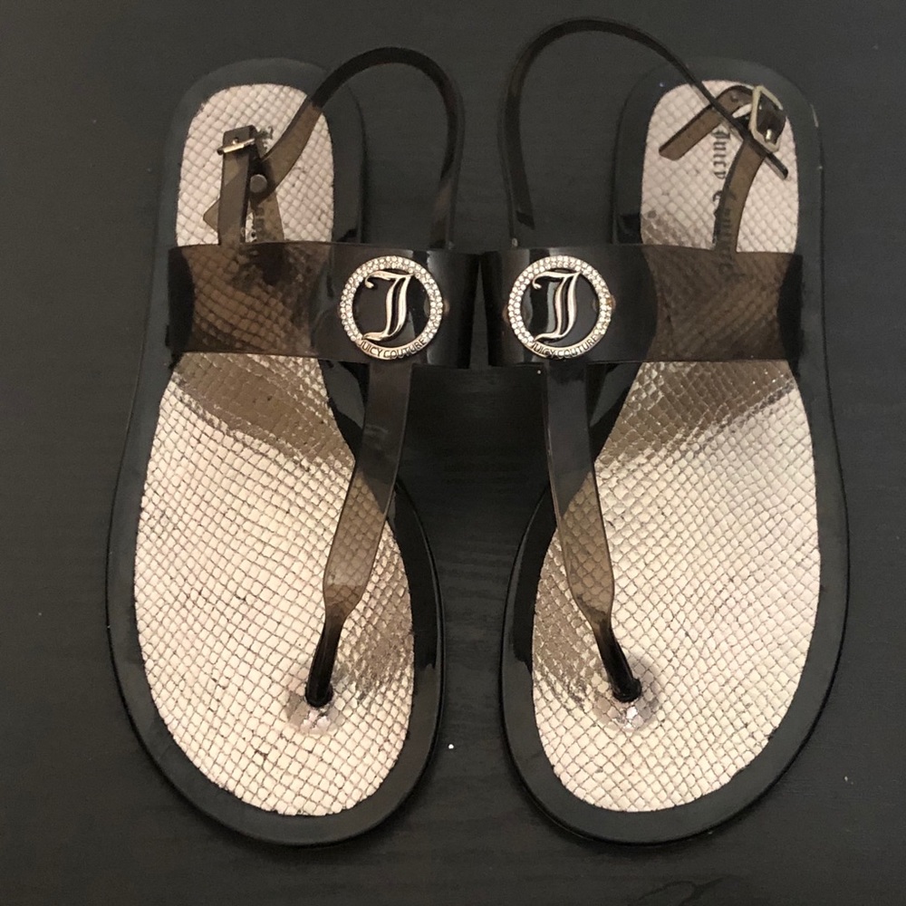 💋Juicy Couture Clear Black Jelly Sandals💋